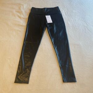 NWT pleather black strechy leggings